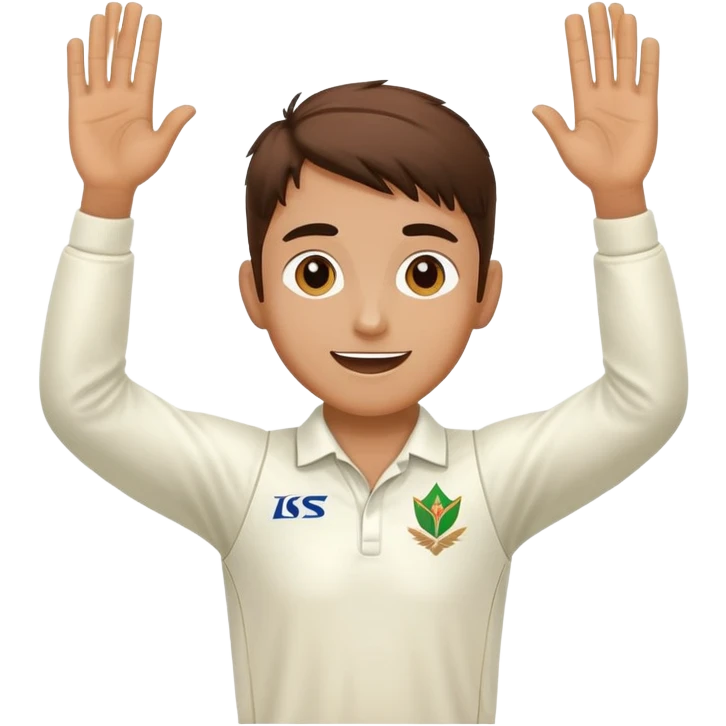 cricket player celebrating with arms up emoji