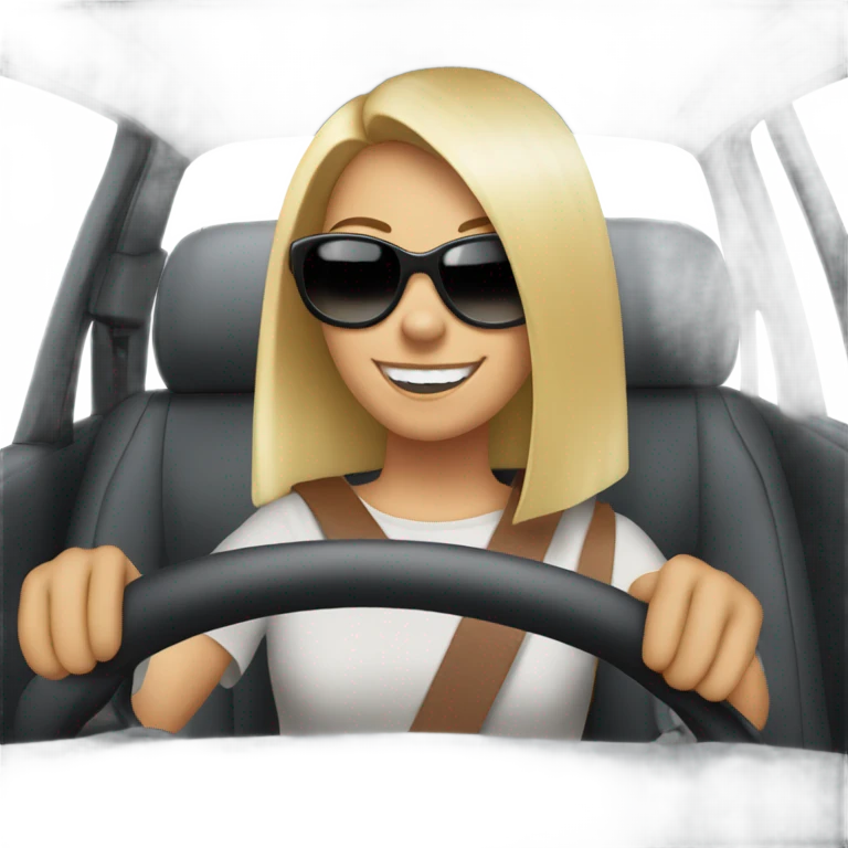 Anouk driving through Hollywood emoji