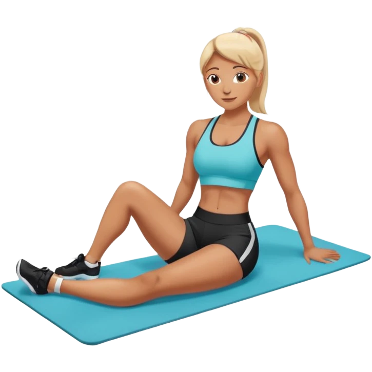exercise mat with a figure lying and lifting legs emoji