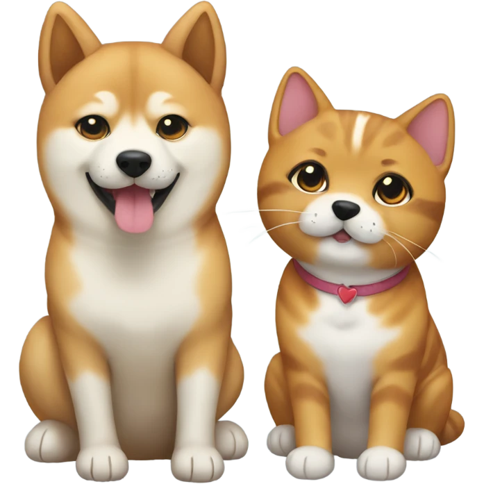 Shiba and tabby cat emoji