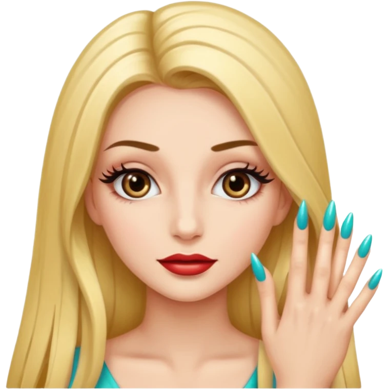 Girl with long nails and long lashes emoji