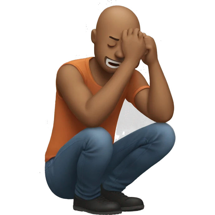 man scratching himself desperately emoji