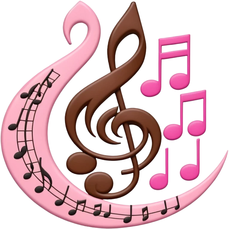 pink and brown polka dot music notes emoji