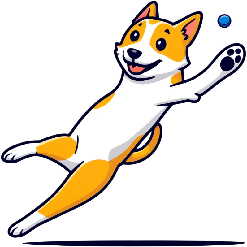 dog jumping to catch ball emoji