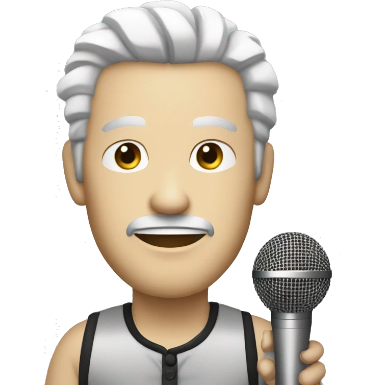 singer white man with mmicrophone emoji