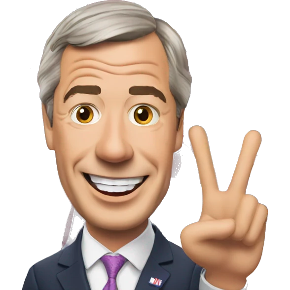 Nigel Farage waving a Union Jack flag  emoji