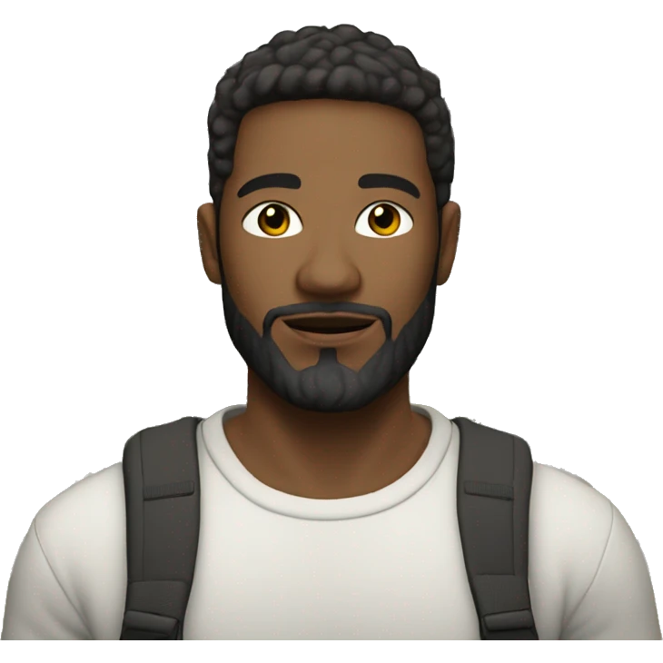 young man, 30 years old, with white skin and a beard, 1.70 tall in front of several houses emoji