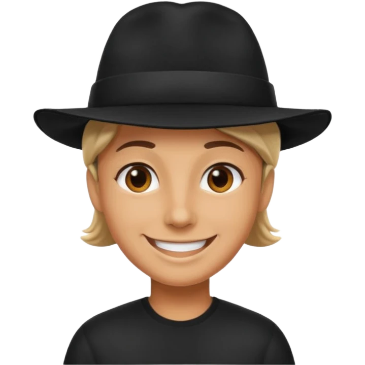 Bene chat avec chapeau noire  emoji