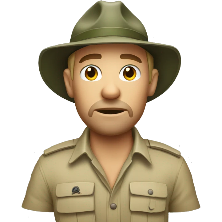 White bored South African safari guide emoji