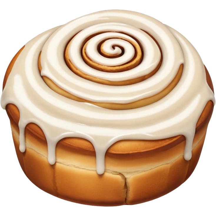 cinnamon roll with white glaze icing emoji