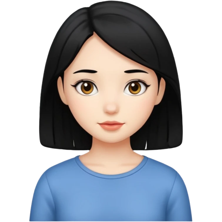 cewe lembut rambut item kayak cute gitu emoji