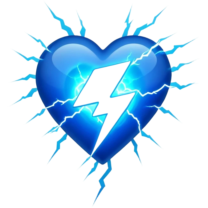 plasma lightning heart shaped emoji