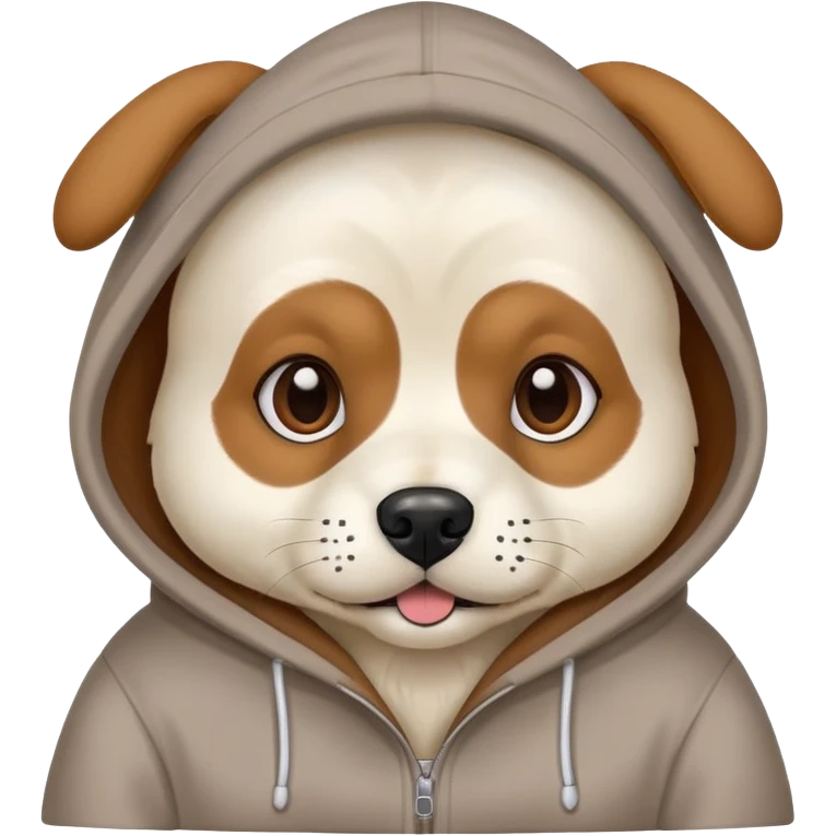 Dog wearing a hoodie emoji