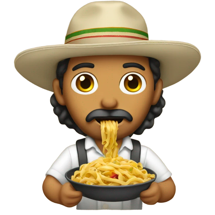 Mexican Jewish eating pasta emoji