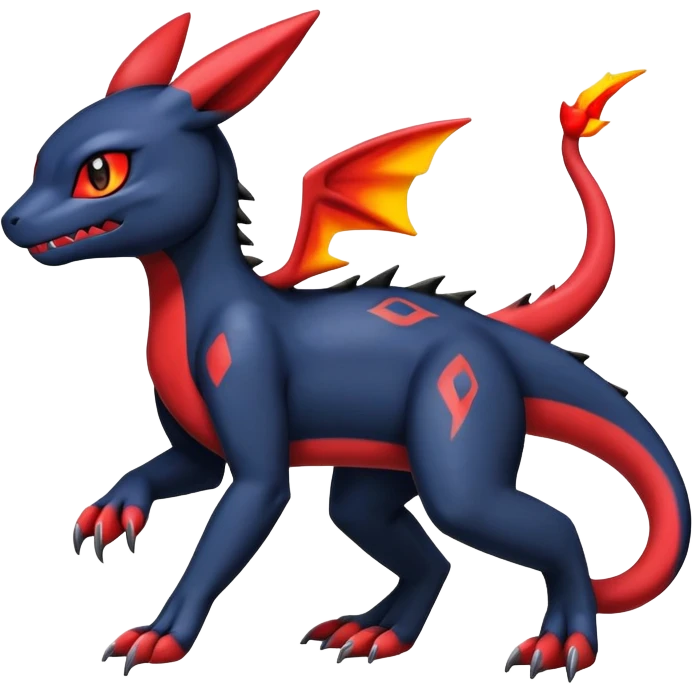 Cute Guilmon-Salandit-Umbreon-Fakémon-hybrid-creature (full body)  emoji