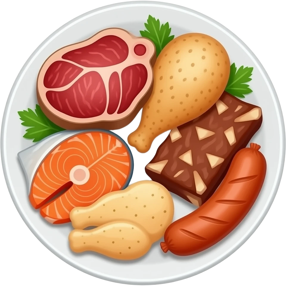 all types of meat on plate emoji