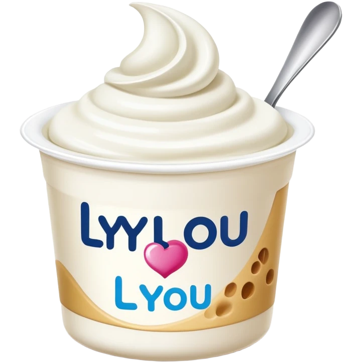 danette (yogourt) with « lylou » write on her  emoji