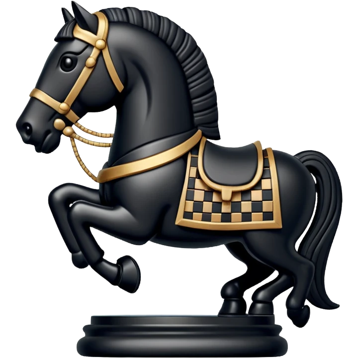 Black Trojan horse chess piece emoji