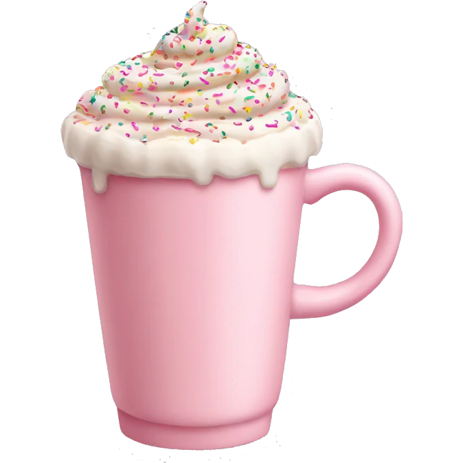 Light pink latte with sprinkles tied with a bow emoji