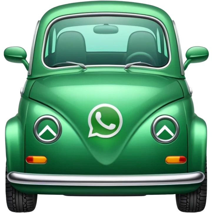 Coche verde de whatsapp con el logo en la puerta emoji
