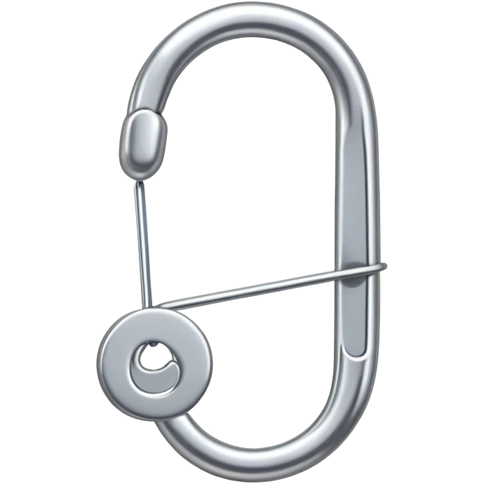 silver metal safety pin with spring emoji