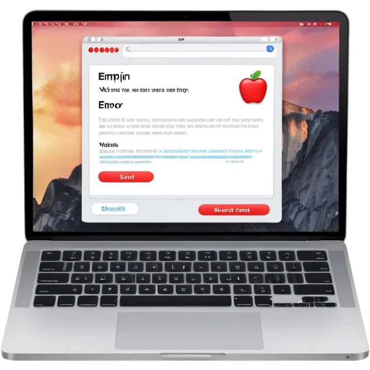 Website error with numbers on laptop emoji