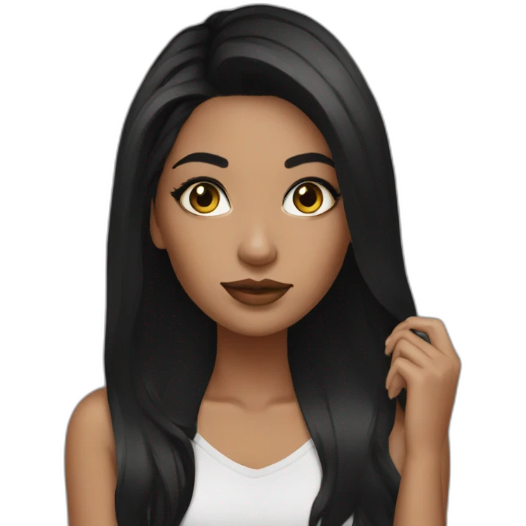 Eyeliner girl black hair emoji