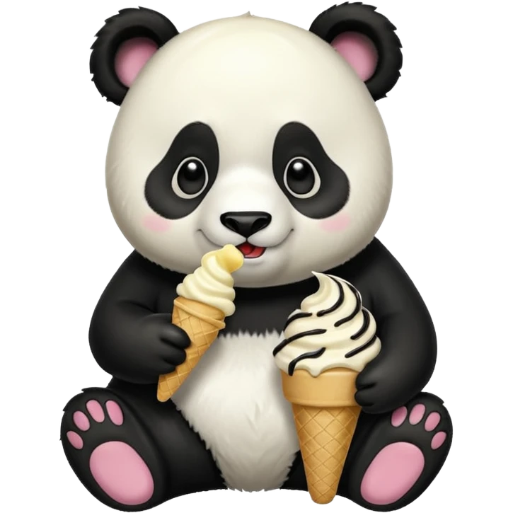 Panda eating ice cream emoji