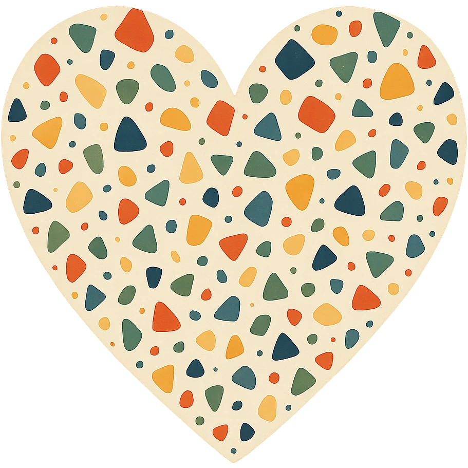 heart with a terrazzo pattern emoji