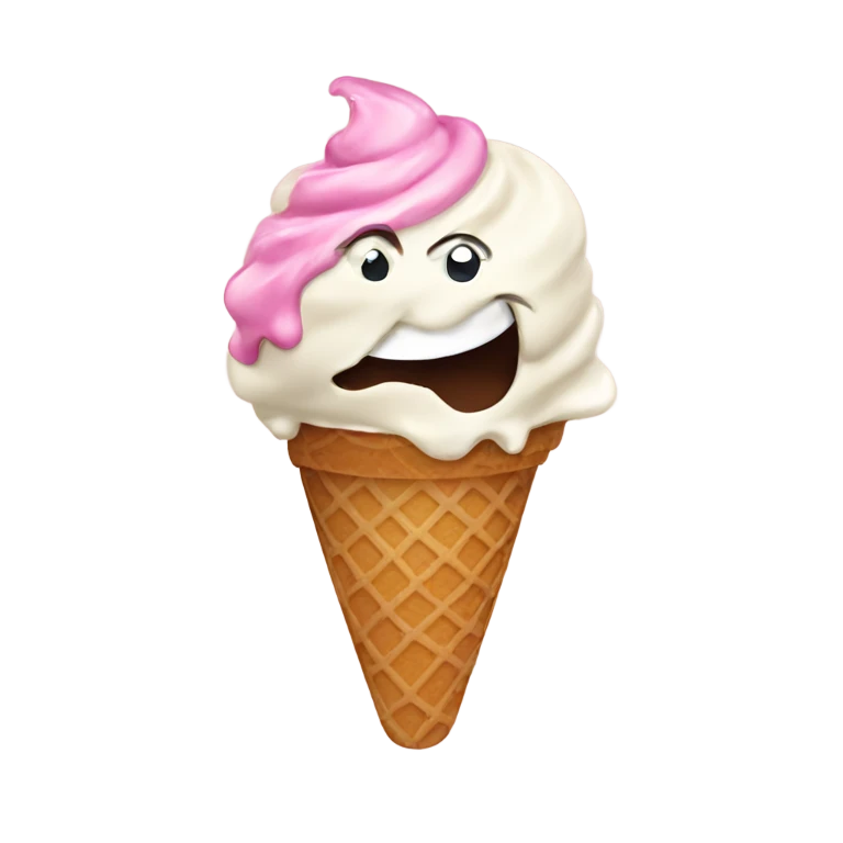 Ice cream eating ice cream emoji