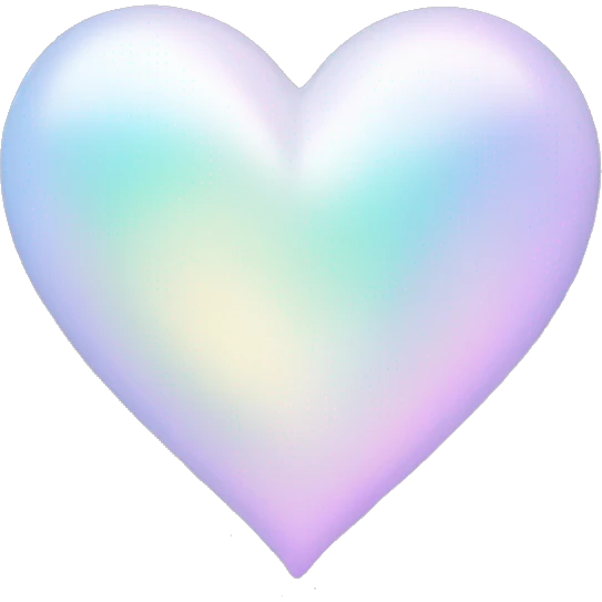 Pastel White iridescent heart emoji