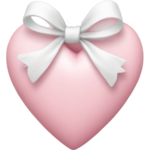 Pastel pink heart with white bow emoji