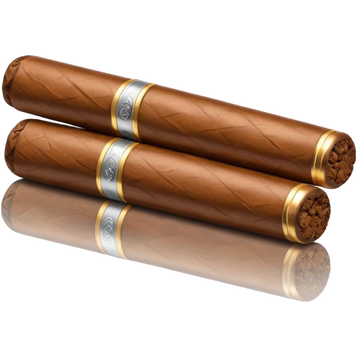 A luxury cigar emoji made of silver chrome, smooth metallic texture, minimal shape, glossy reflections, rich swag aesthetic, iOS emoji style, centered, clean white background emoji