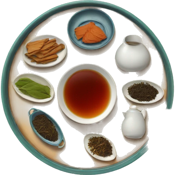 chinese tray with tea emoji