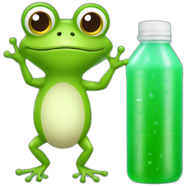 Frog with shaker bottle emoji