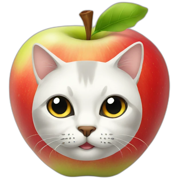 apple with cat face emoji