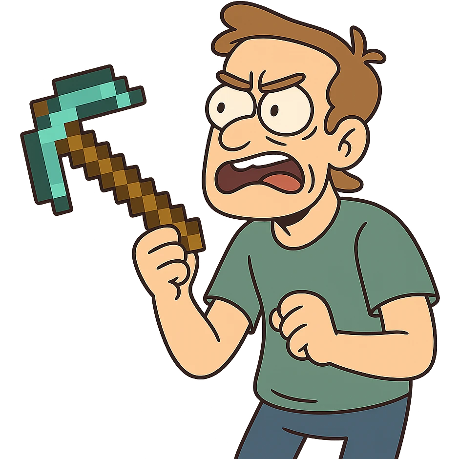 Minecraft pickaxe emoji