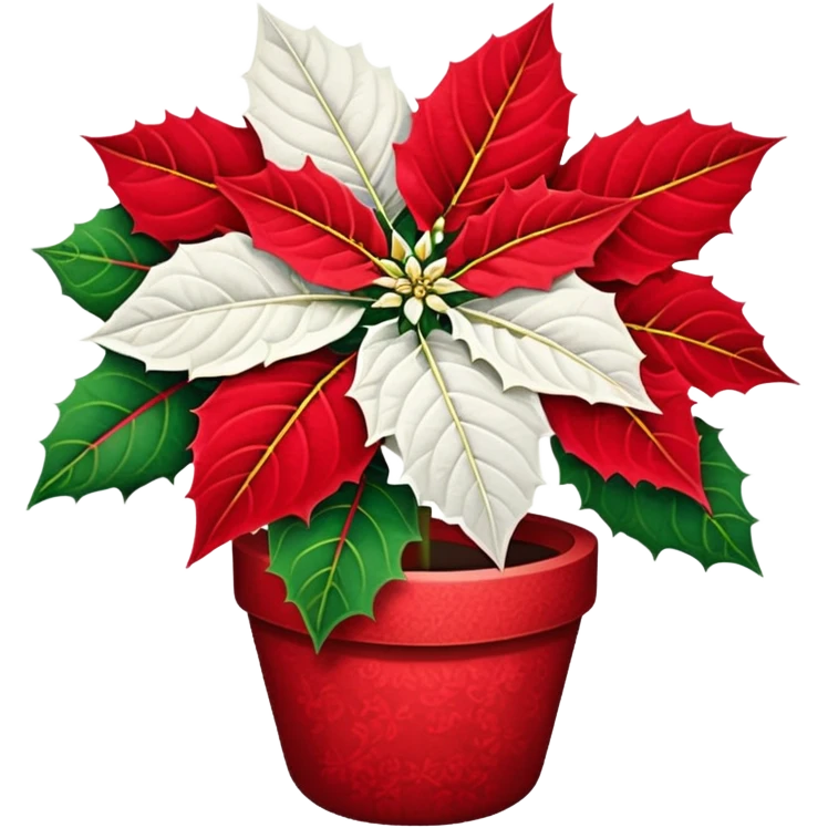 Red and white poinsettia emoji