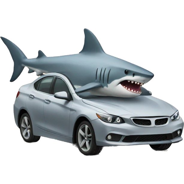 Shark driving a car  emoji