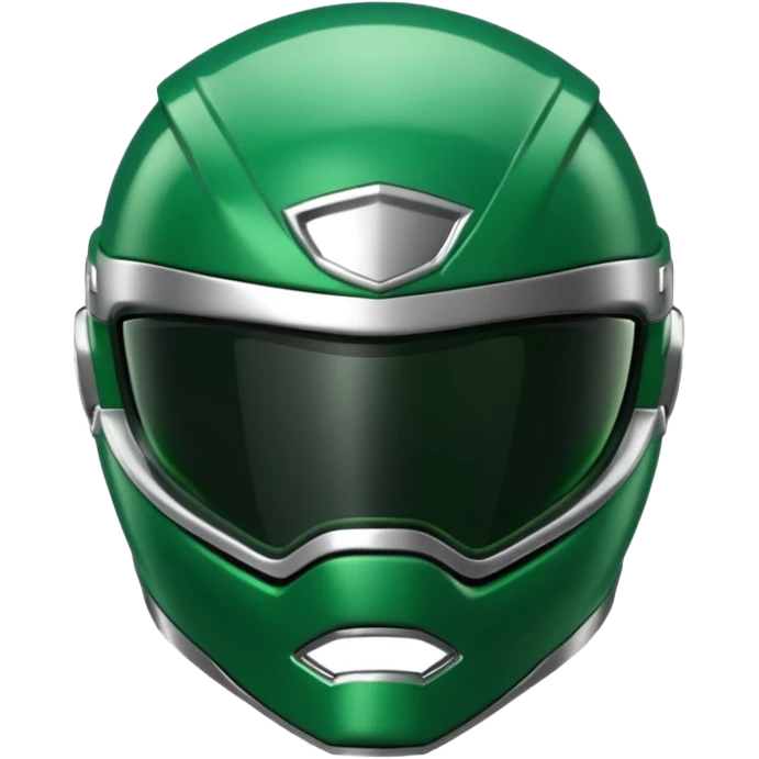 green power ranger helmet, front view emoji