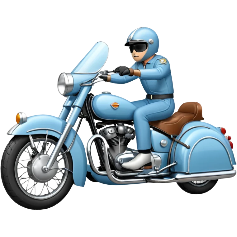 light blue sidecar motorcycle emoji