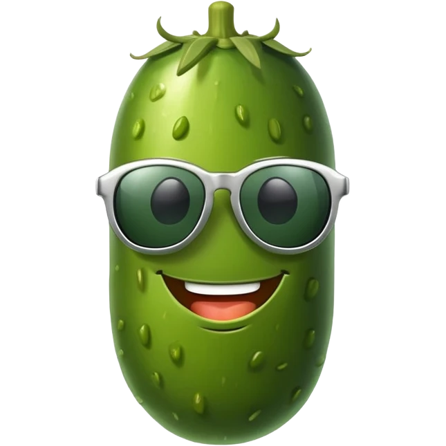 Pickle wearing sunglasses emoji
