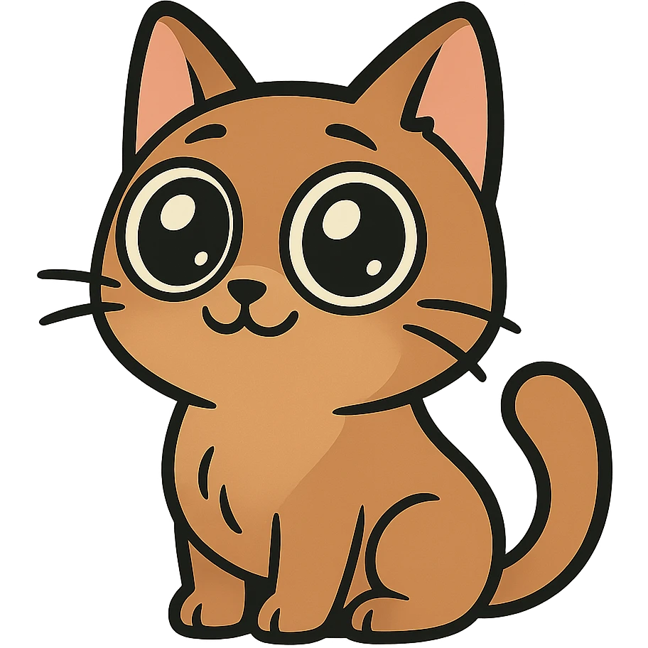 cat with charm eyes as a modern flat logo emoji