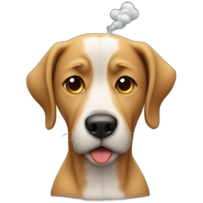 the dog smokes and cries emoji