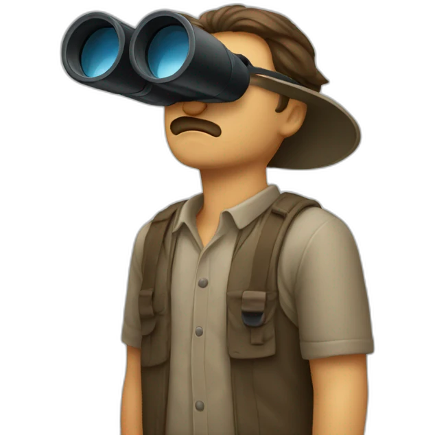 man binocular sad emoji