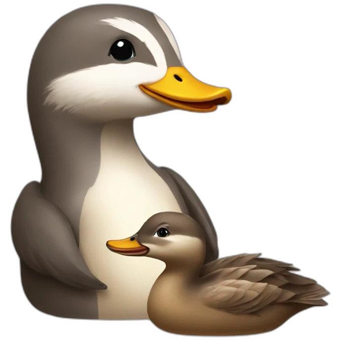 Canard embrasse une loutre emoji
