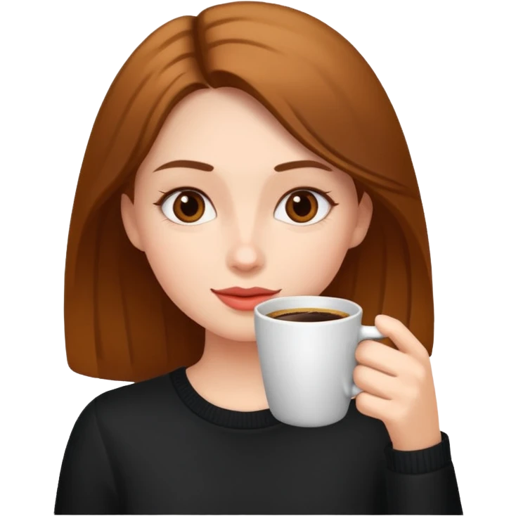 Girl drinking coffee  emoji