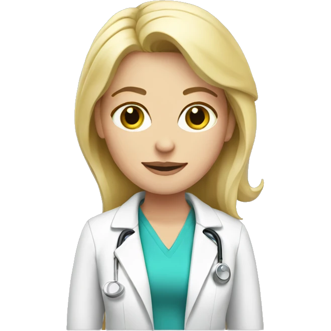 Blonde doctor in pink emoji