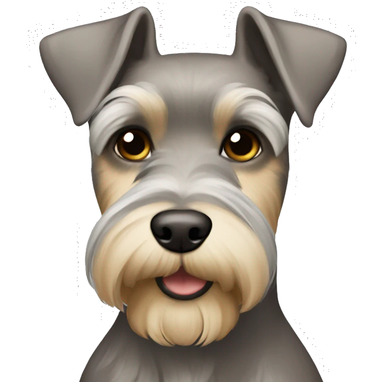 Light Brown with light gray and gold mustache Schnauzer emoji