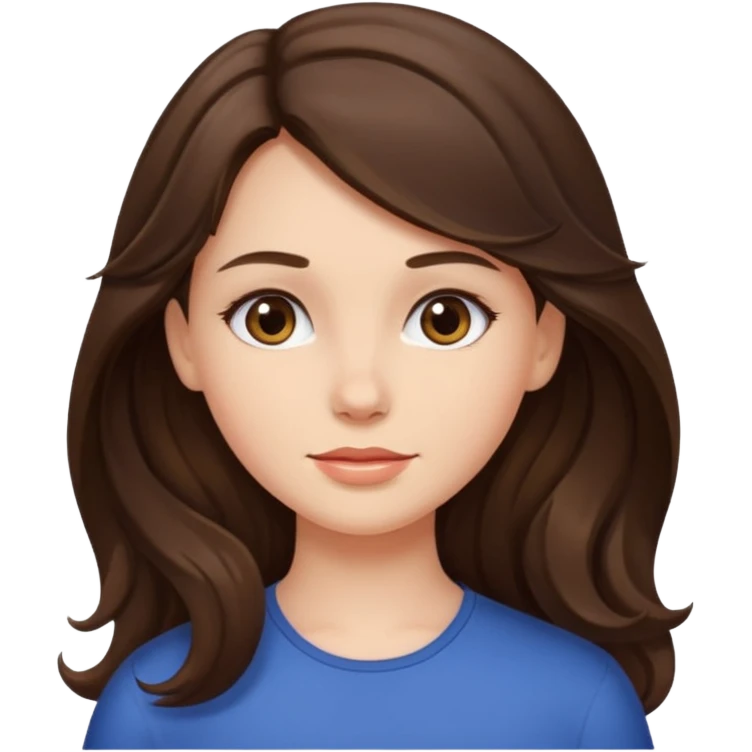 girl brunette long slightly wavy hair  emoji